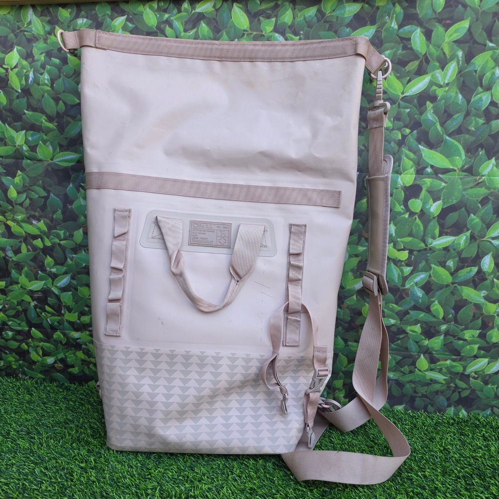 So iLL x Takehold Roll Top Dry Bag Backpack Pink Beige Waterproof Climbing Bag
